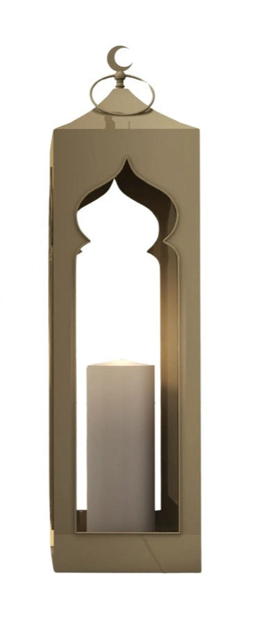 Gold Crescent Moon Lantern Set - Set of 3