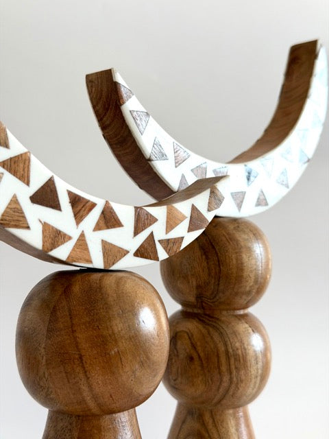Inlay Crescent Sculptures - Set of 2