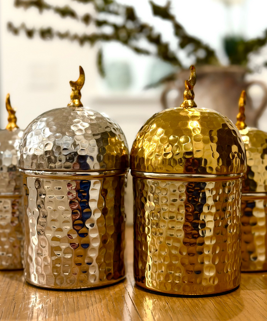 Dome Hammered Storage Canisters - Set of 2