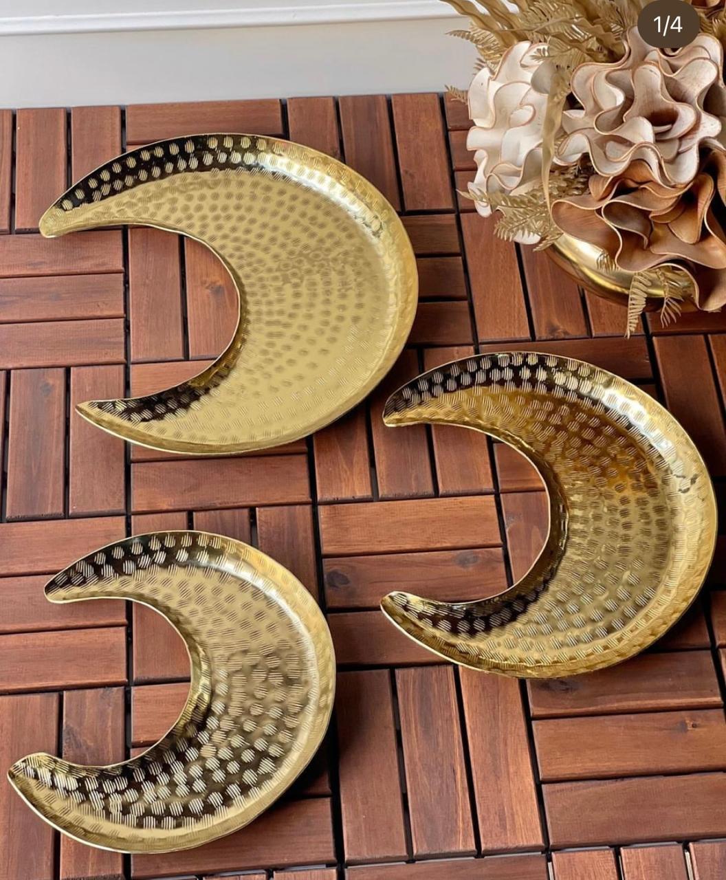 Crescent Moon Trays (Set of 3) – Silver or Gold