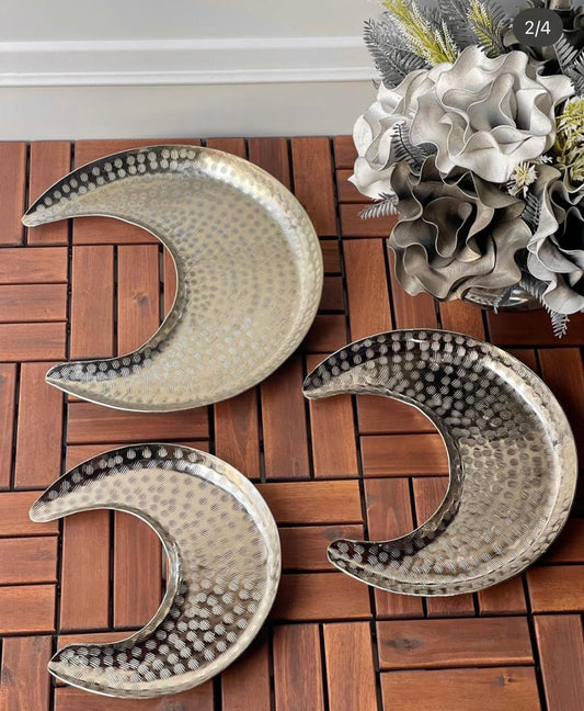 Crescent Moon Trays (Set of 3) – Silver or Gold